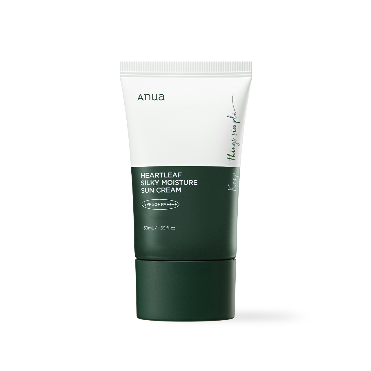 Anua Heartleaf Silky Moisture Sunscreen no white cast sensitive skin Korean skincare Kbeauty international shipping