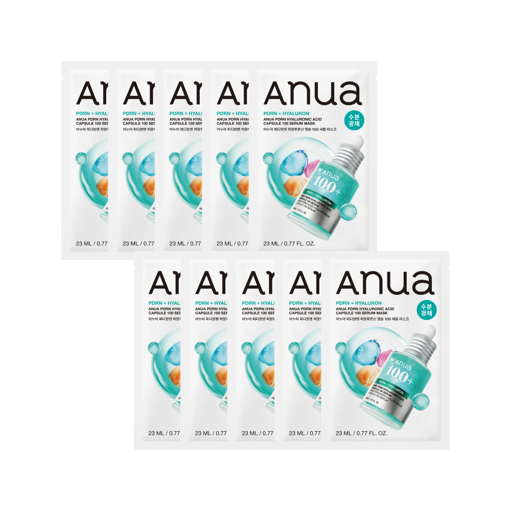 Anua PDRN Hyaluronic Capsule 100 Serum Mask a deeply hydrating and anti-aging Korean sheet mask designed to deliver a radiant "glass skin" glow