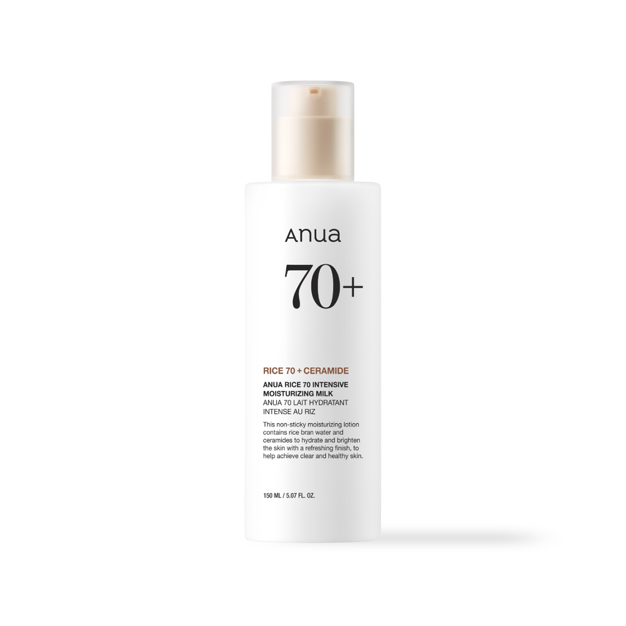 Anua Rice 70 Intensive Moisturizing Milk 150ml Korean hydrating emulsion with 70% rice extract for dry sensitive skin