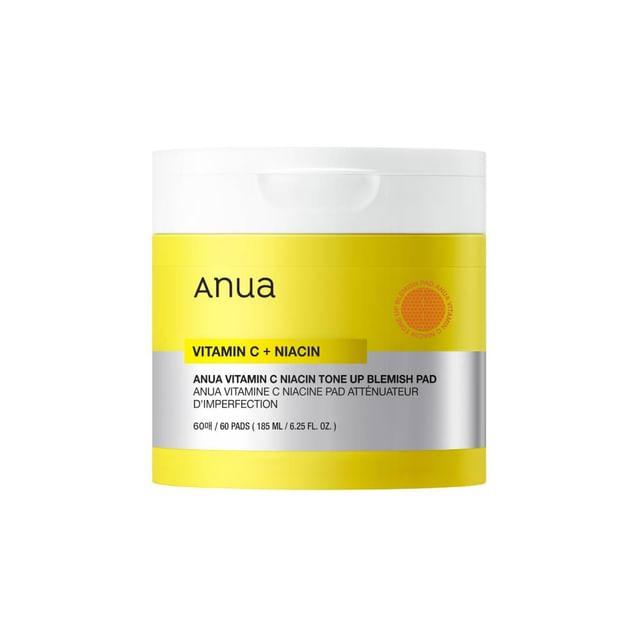 Anua Vitamin C Niacin Tone Up Blemish Pad 60 Count Brightening Exfoliating Facial Pad For Even Skin Tone