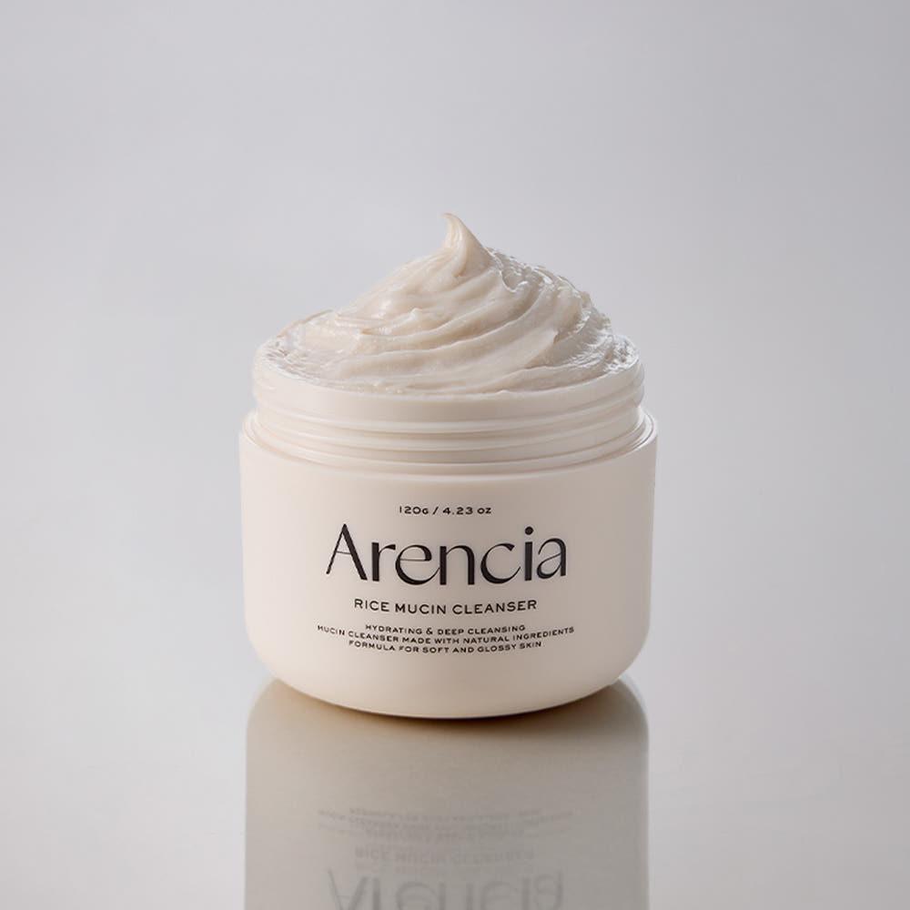Arencia Rice Mucin Cleanser 120g Korean rice mochi cleanser with rice water and snail mucin for hydrated glowing skin