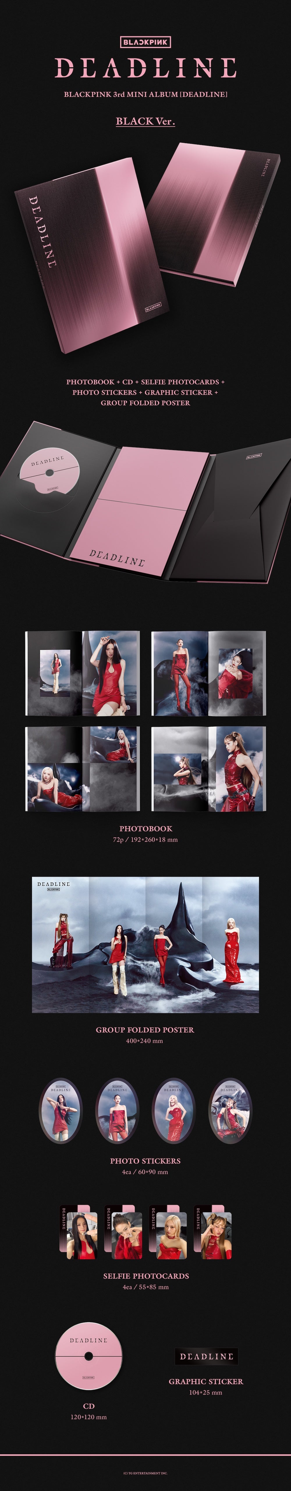BLACKPINK Deadline Black version album flat lay aesthetic