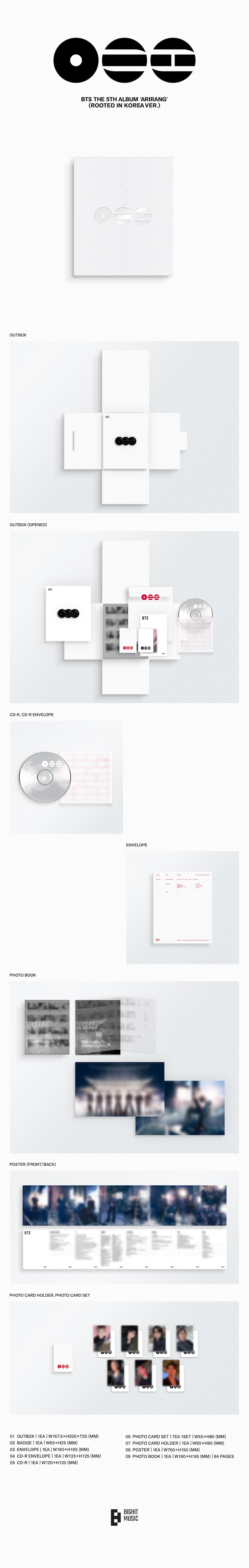 BTS ARIRANG Living Legend version box set poster book and stickers
