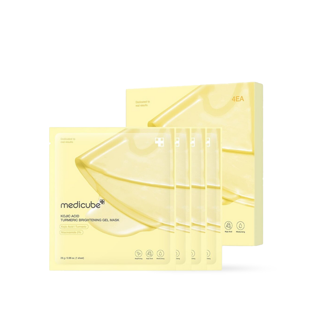 Medicube Kojic Acid Turmeric Brightening Gel Mask 4EA Korean brightening hydrogel mask with kojic acid