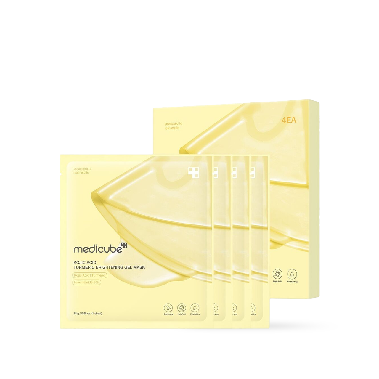 Medicube Kojic Acid Turmeric Brightening Gel Mask 4EA Korean brightening hydrogel mask with kojic acid