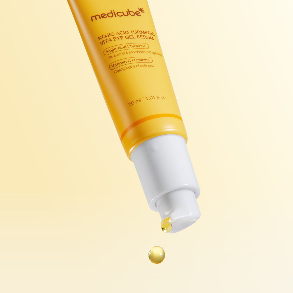 Medicube Kojic Acid Turmeric Vita Eye Gel Serum  30ml Korean brightening eye serum with caffeine and peptides