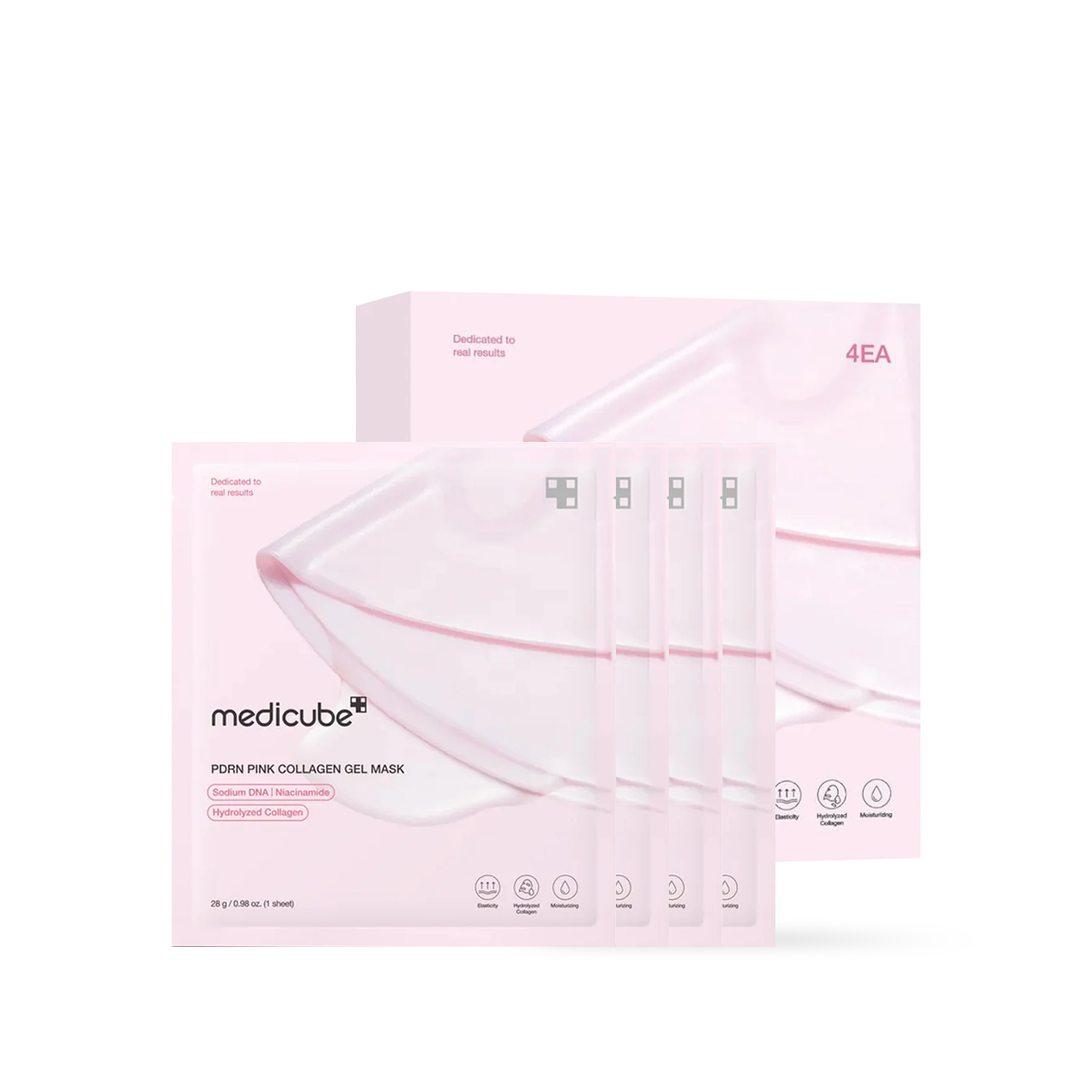 Medicube PDRN Pink Collagen Gel Mask 4EA hydrogel face mask