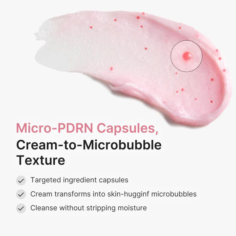 Medicube PDRN Pink Glutathione Capsule Cleansing Foam 120g micro capsules texture