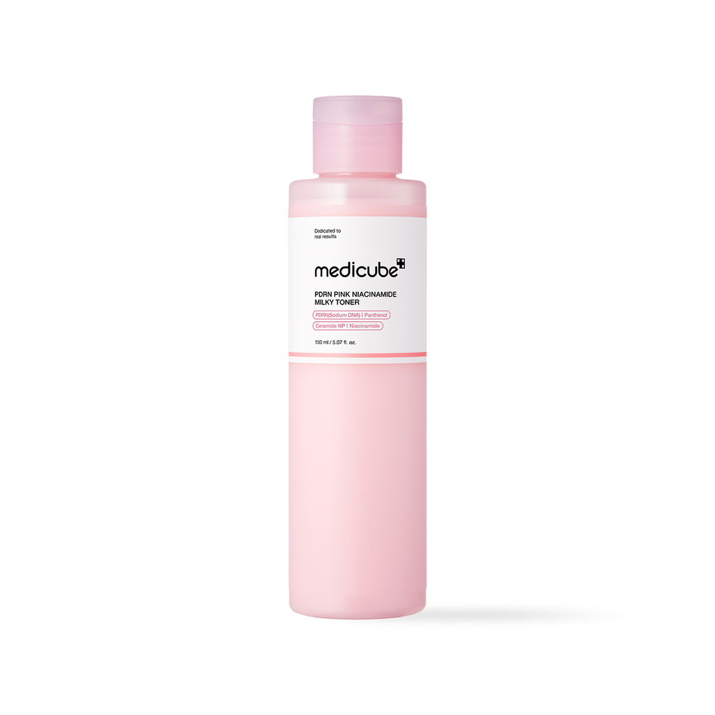 Medicube PDRN Pink Niacinamaide Milky Toner 150ml Korean glass skin toner for hydration and glow