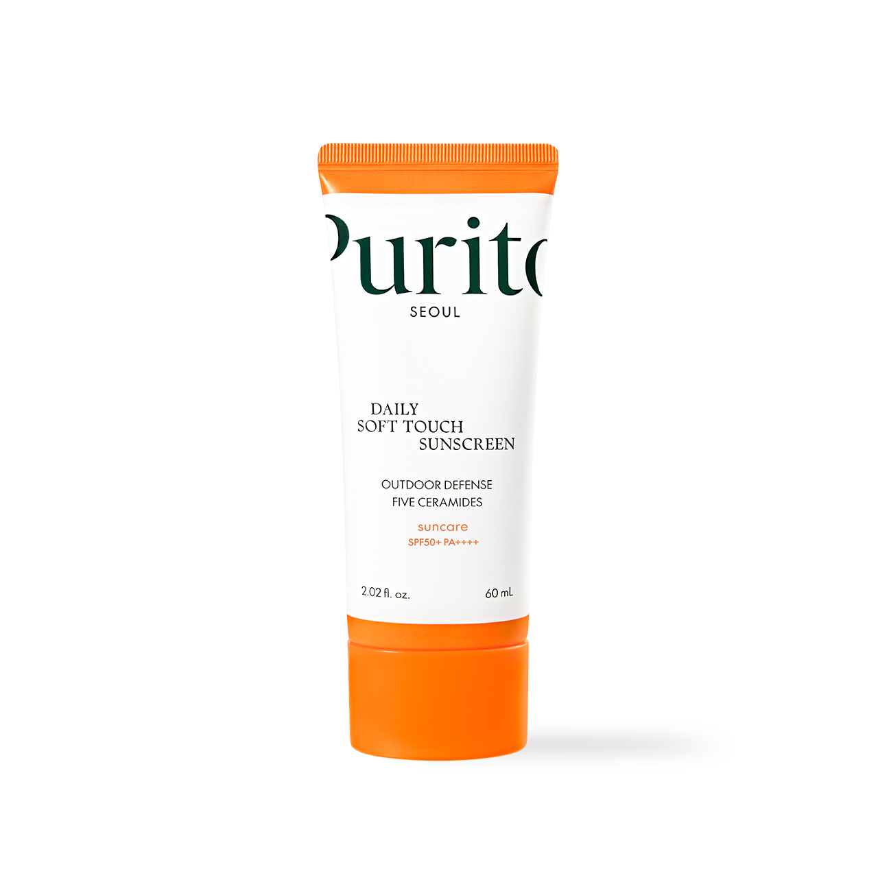 Purito Daily Soft Touch Sunscreen SPF50+ PA++++ 60mL Korean daily lighweight sunscreen protection with a Soft Semi-Matte Finish