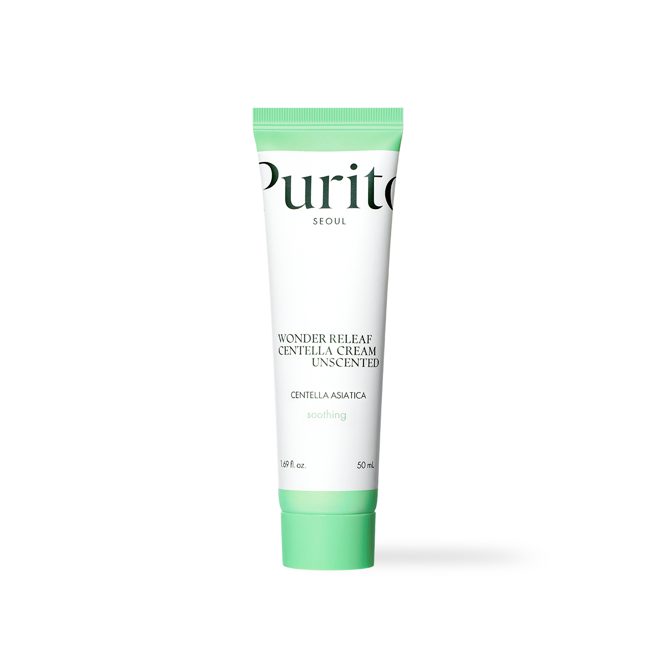Purito Wonder Releaf Centella Cream Unscented  50ml moisturizer for sensitive skin fragrance free Korean soothing barrier repair face cream with ceramides Centella and Squalane