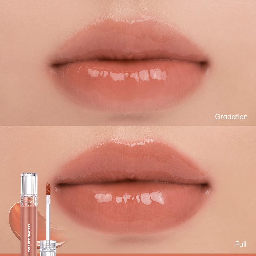 romand Glasting Water Tint #Sunset 15 nudy sundown swatches Korean full and gradation application